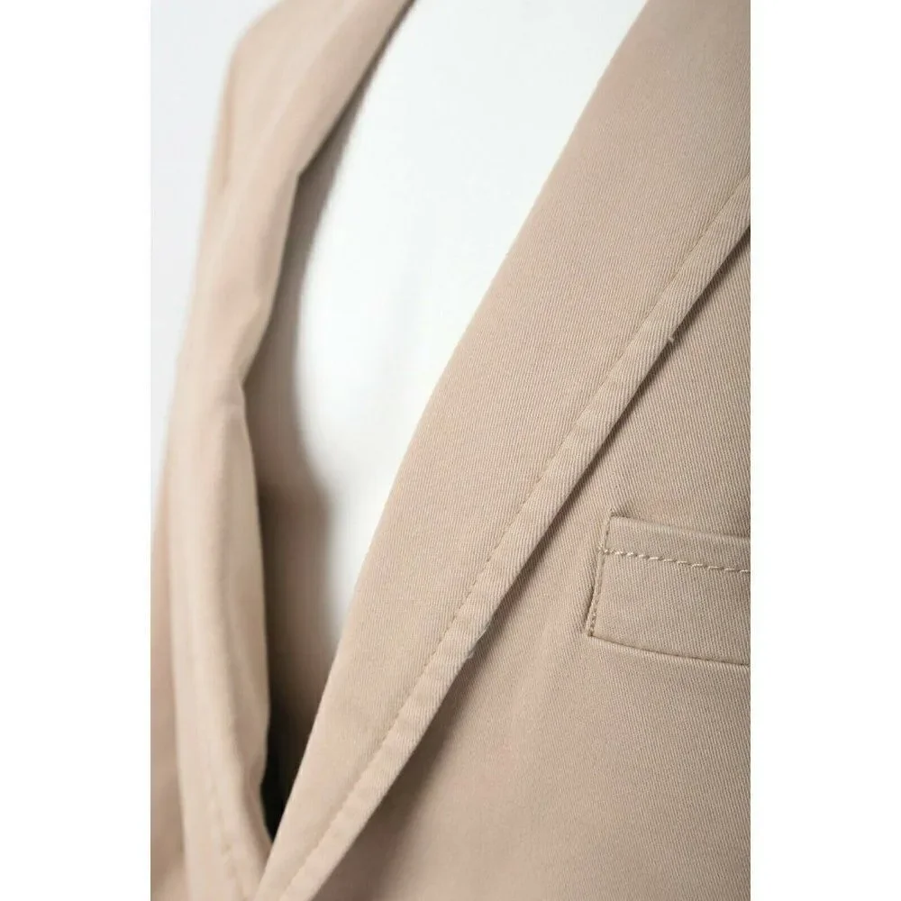 Crown & Ivy Mens Suit Jacket Blazer Sport Coat Sz 42 R Khaki Tan Stretch NWT